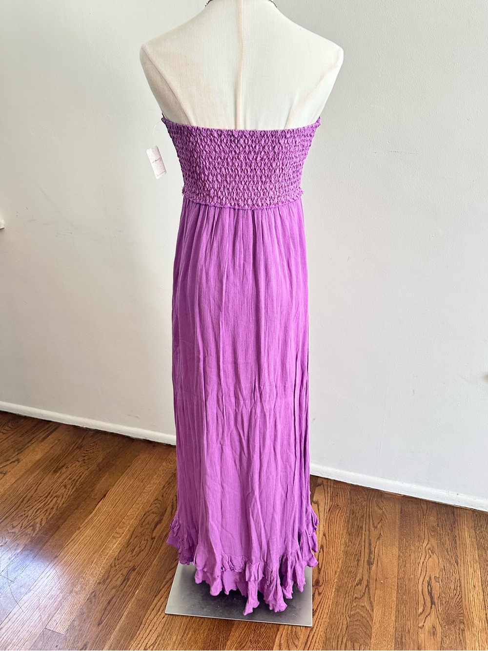 Free People Lavender Strapless Crochet Bodice Maxi Dress Boho NWT Large - Picture 4 of 5